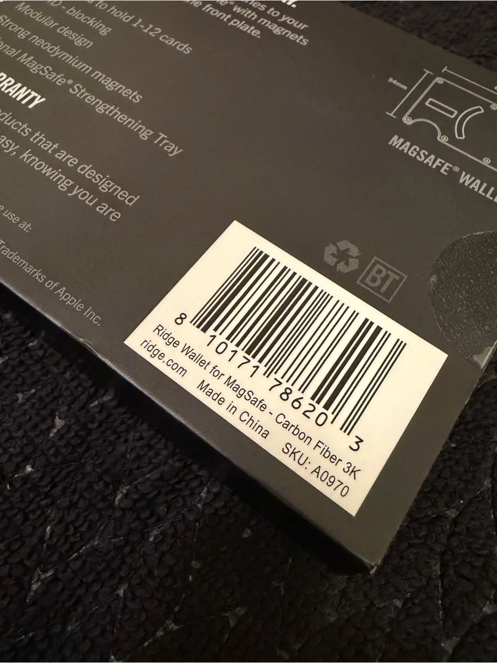 The Ridge Wallet for MagSafe in Carbon Fiber 3K - New/Factory Sealed